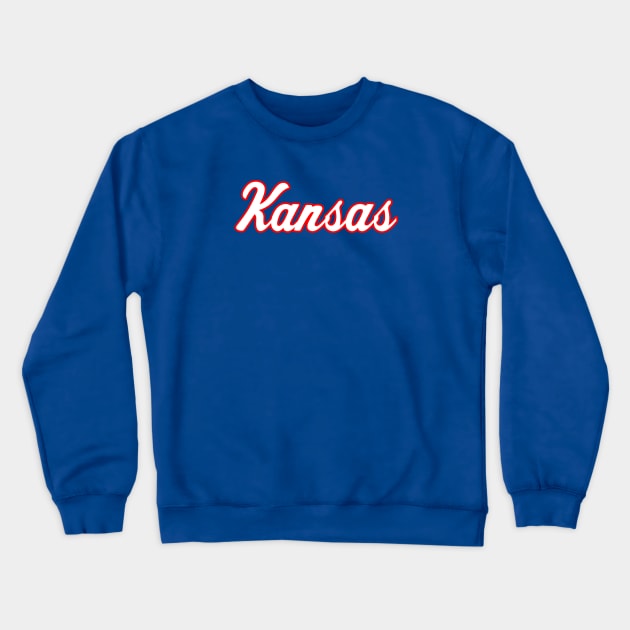Kansas Retro Script Crewneck Sweatshirt by twothree